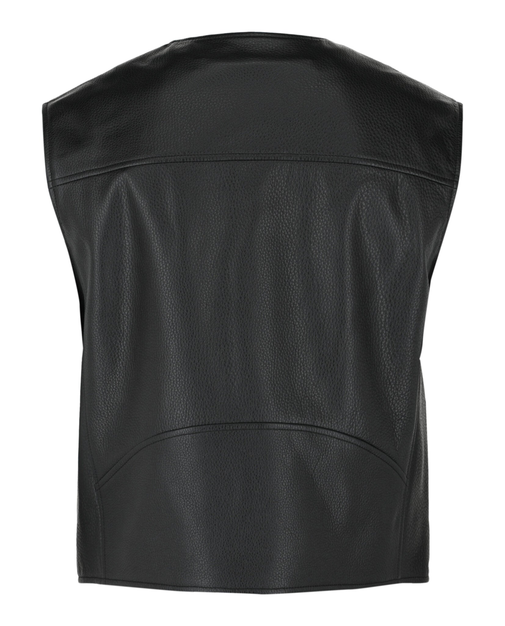 Logo Leather Snap Vest