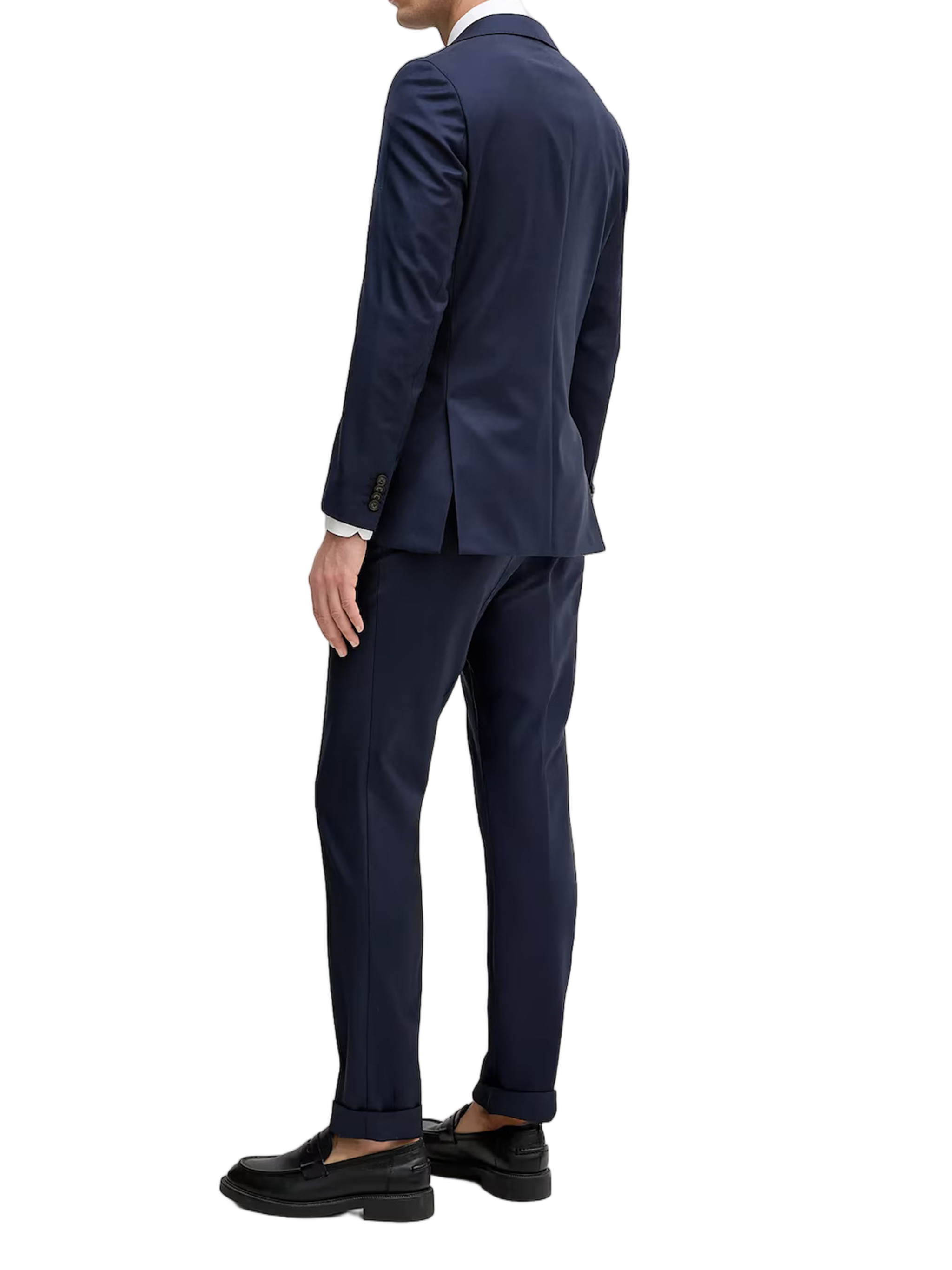 Blue Tailored Slim Two-Piece Wool Suit