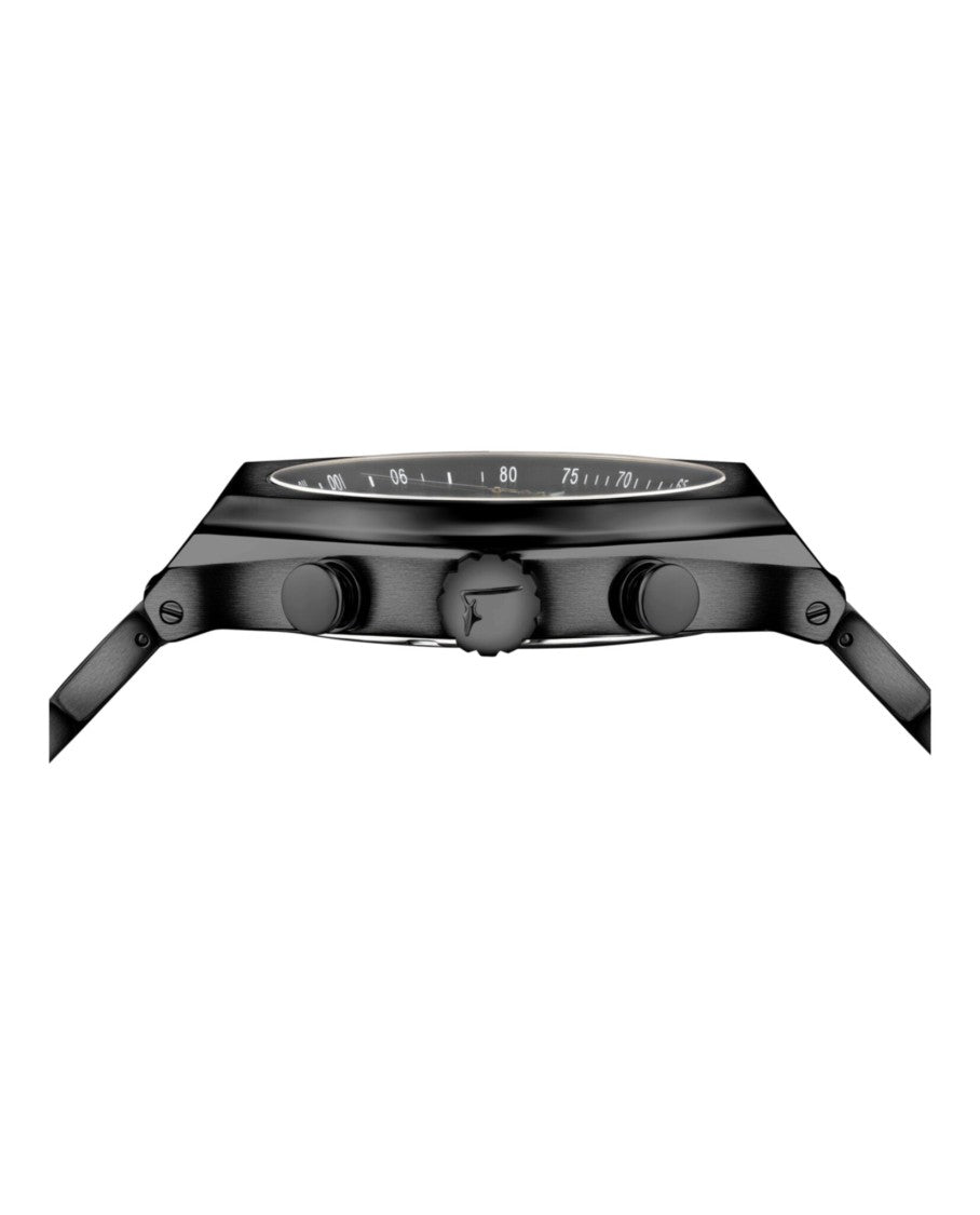 Zegarek-chronograf w kopercie Tonneau, na bransolecie