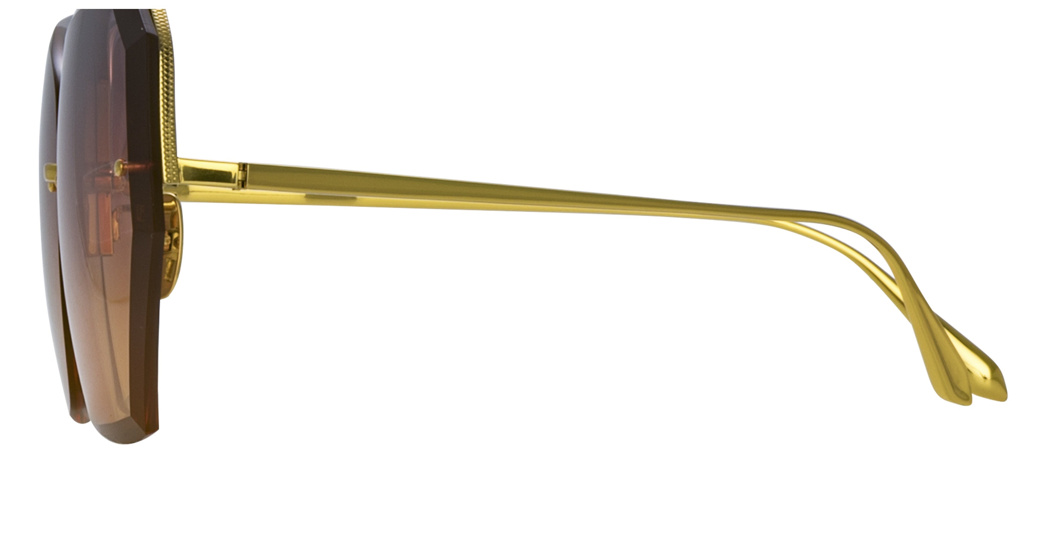 Lfl Irregular Gradient Lens Sunglasses with Gold-Toned Titanium Arms