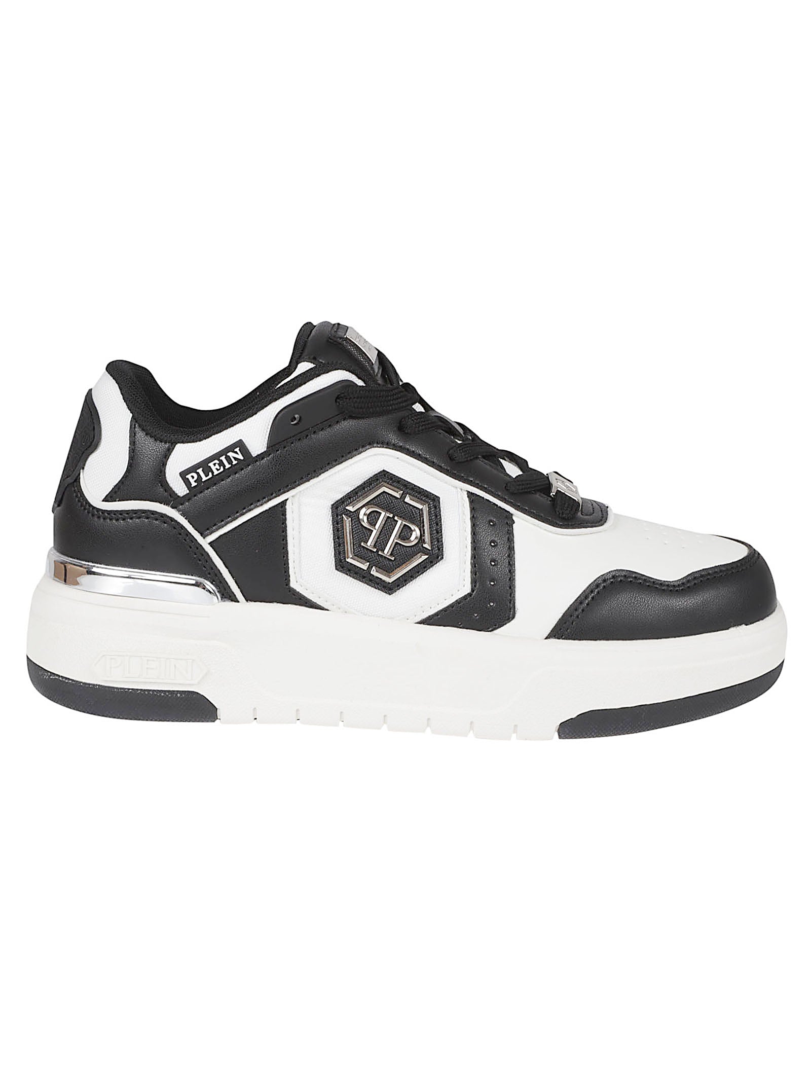 Low-Top Sneakers with Metallic Emblem