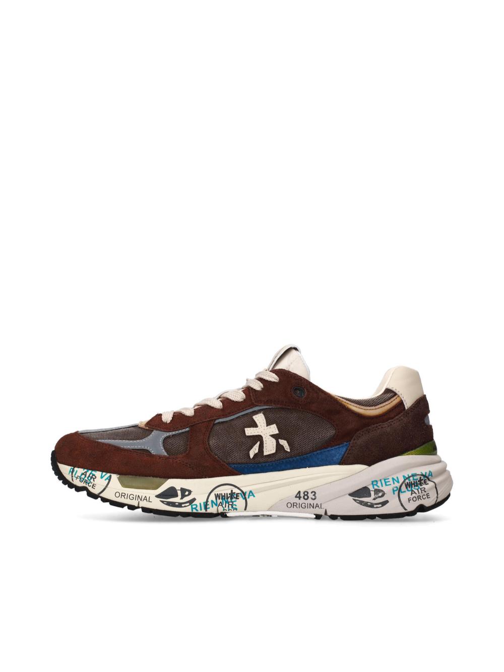 Mesh And Suede Lace-Up Sneakers
