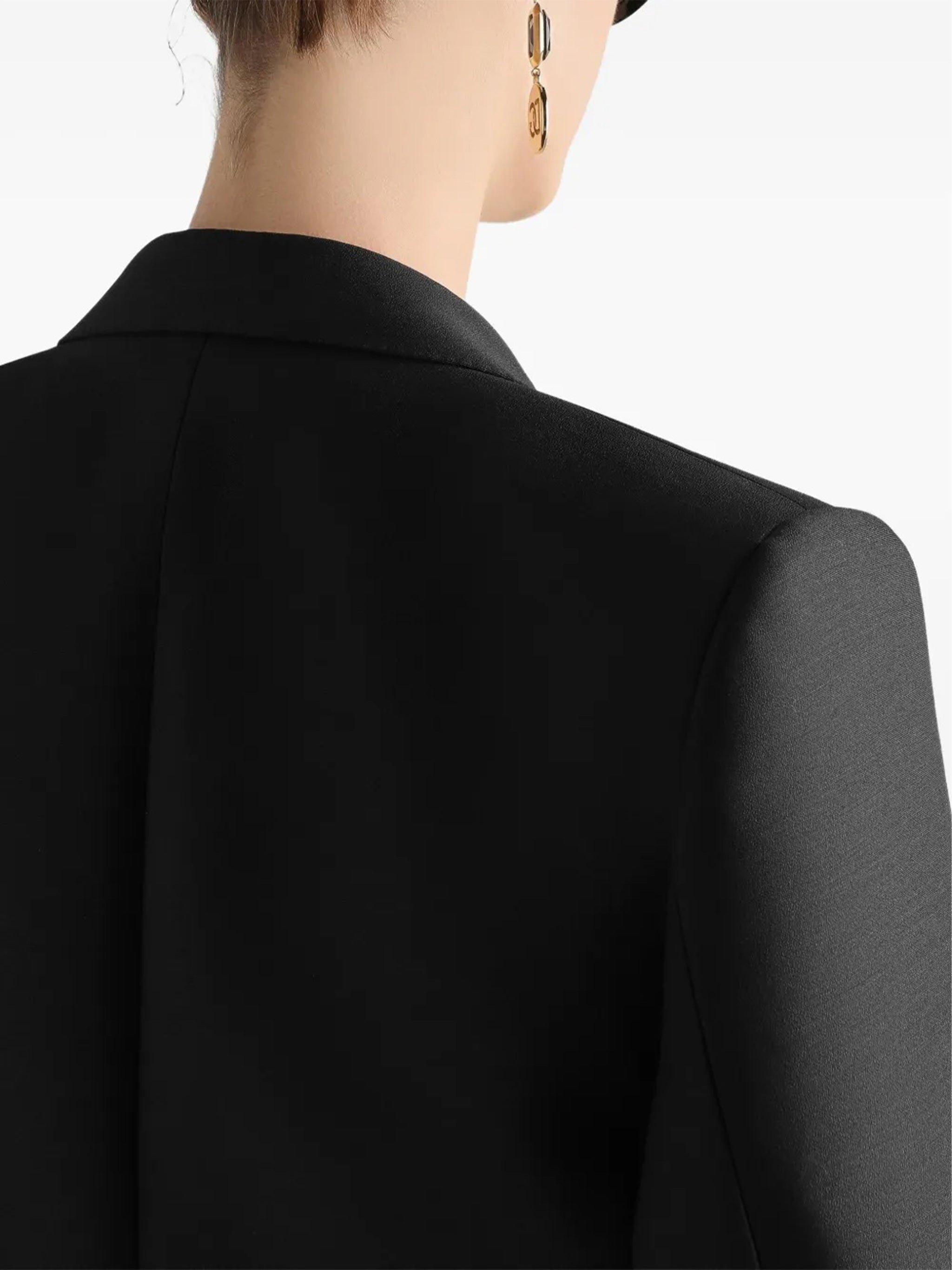 Double-Breasted Tailored Black Wool Blazer