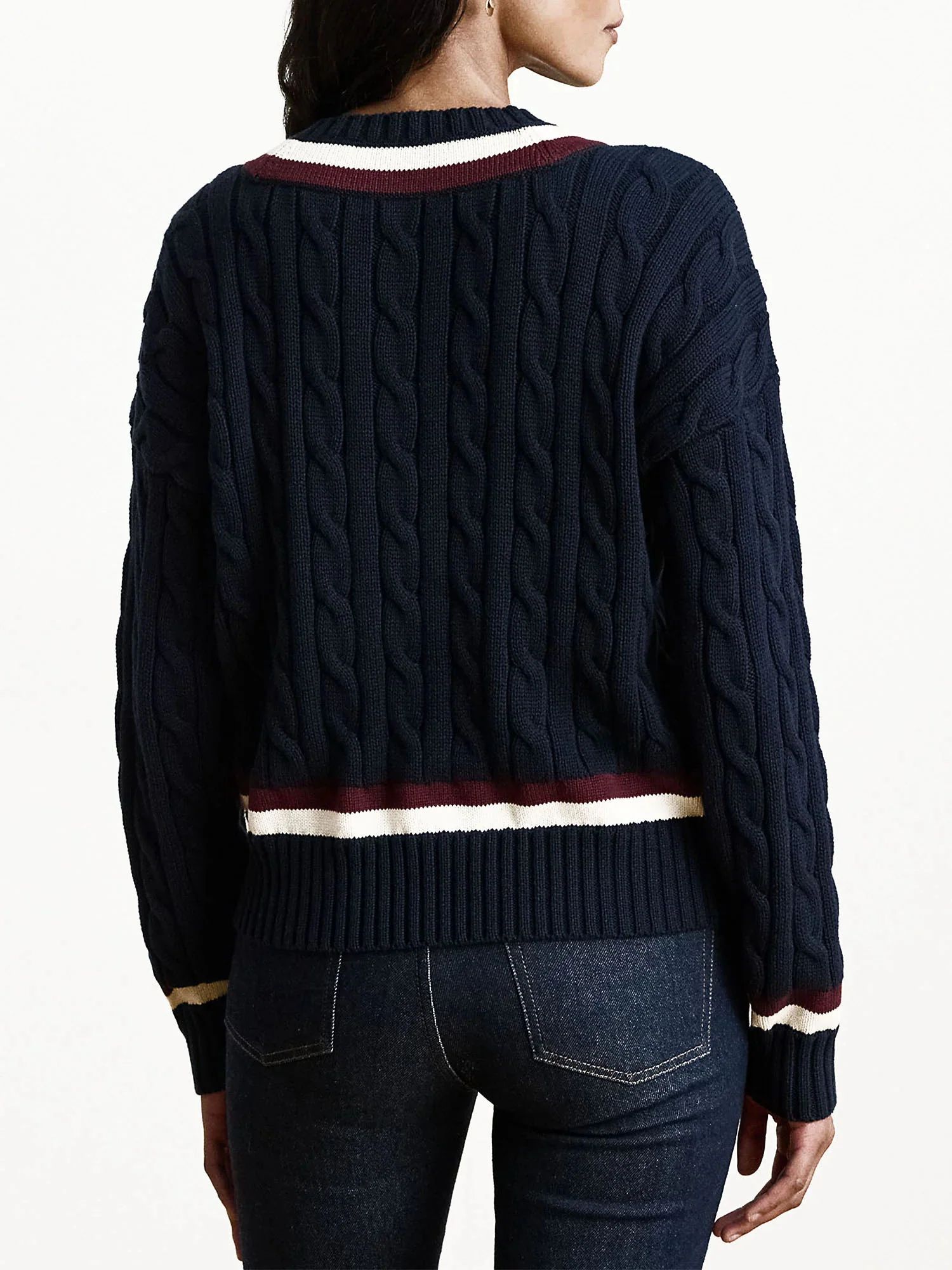Blue Gassed Cotton Pullover Sweater