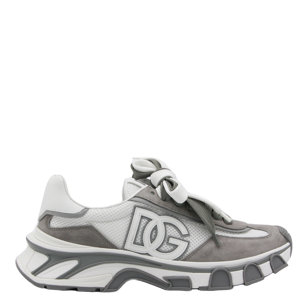 Layered White Sneakers with Sculpted Sole