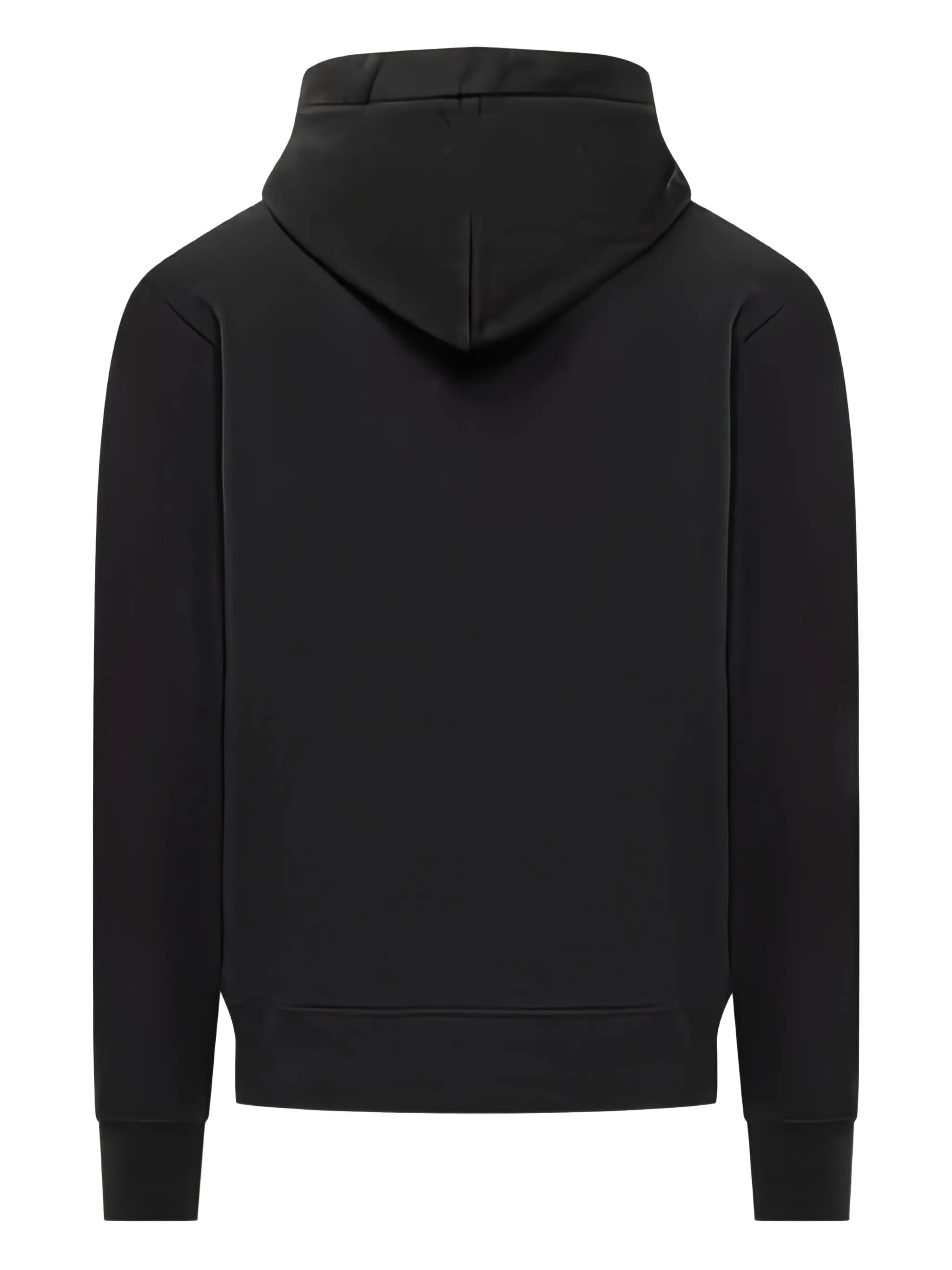 Black Ballchain Silver Detail Cotton Hoodie