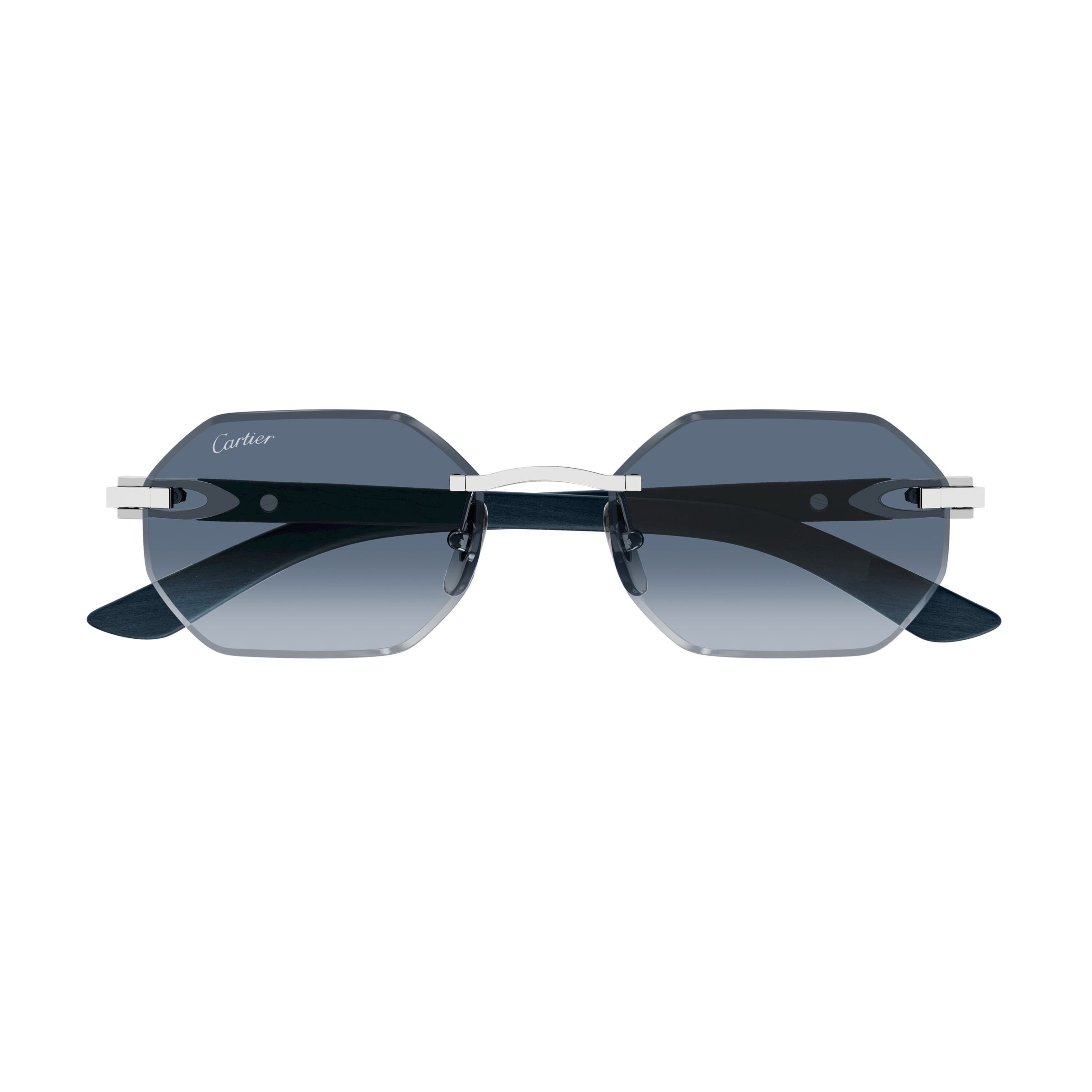 Rimless Octagonal Sunglasses With Gradient Lenses