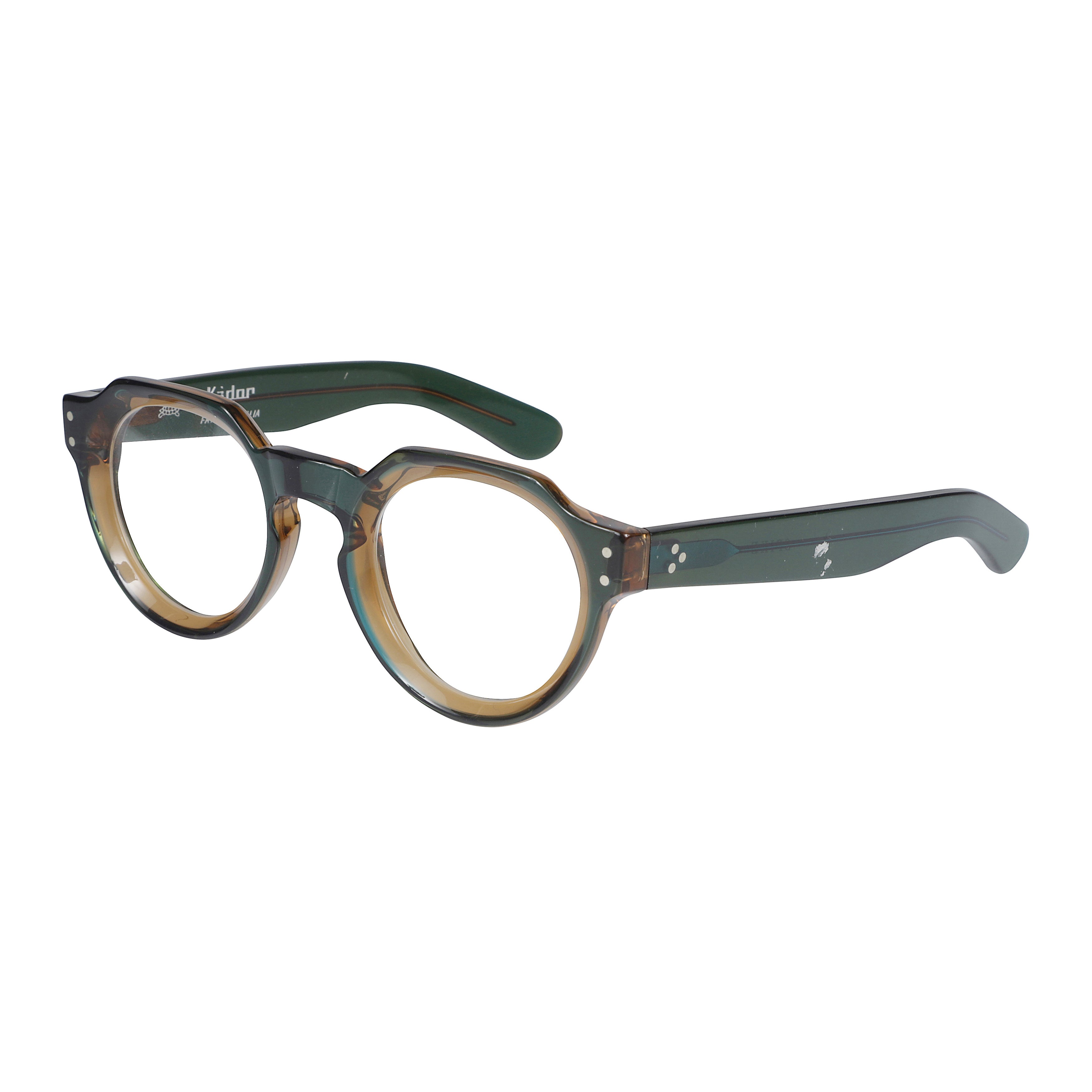 Spike Round Frame Sunglasses with Translucent Green