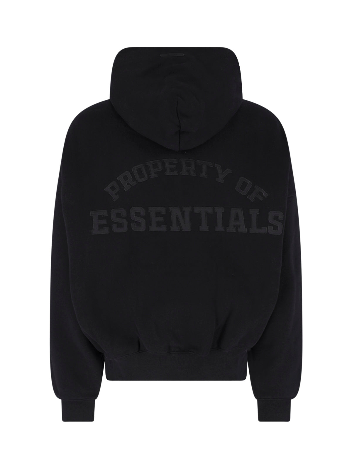 Black Cropped Half-Zip Embossed Logo Hoodie