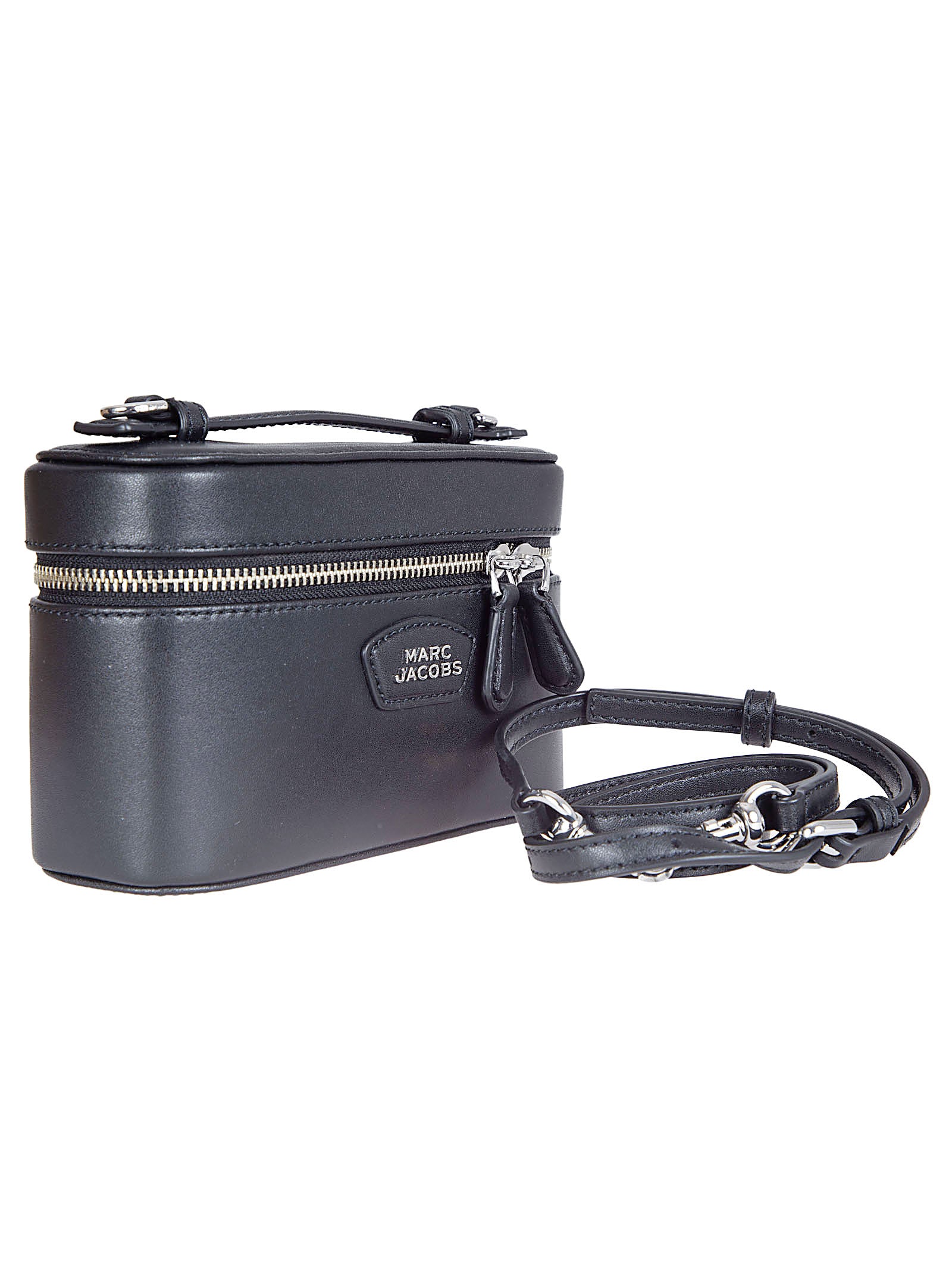Structured Rectangular Black Leather Crossbody Bag