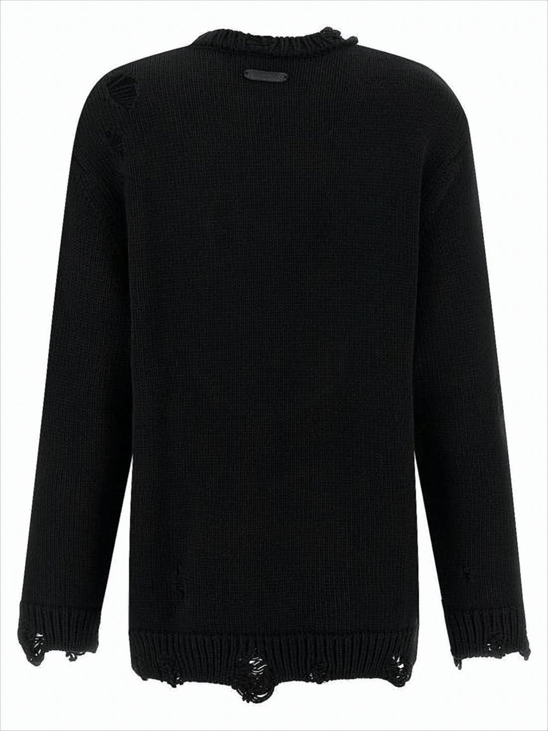 Distressed Black Mohair Sweater