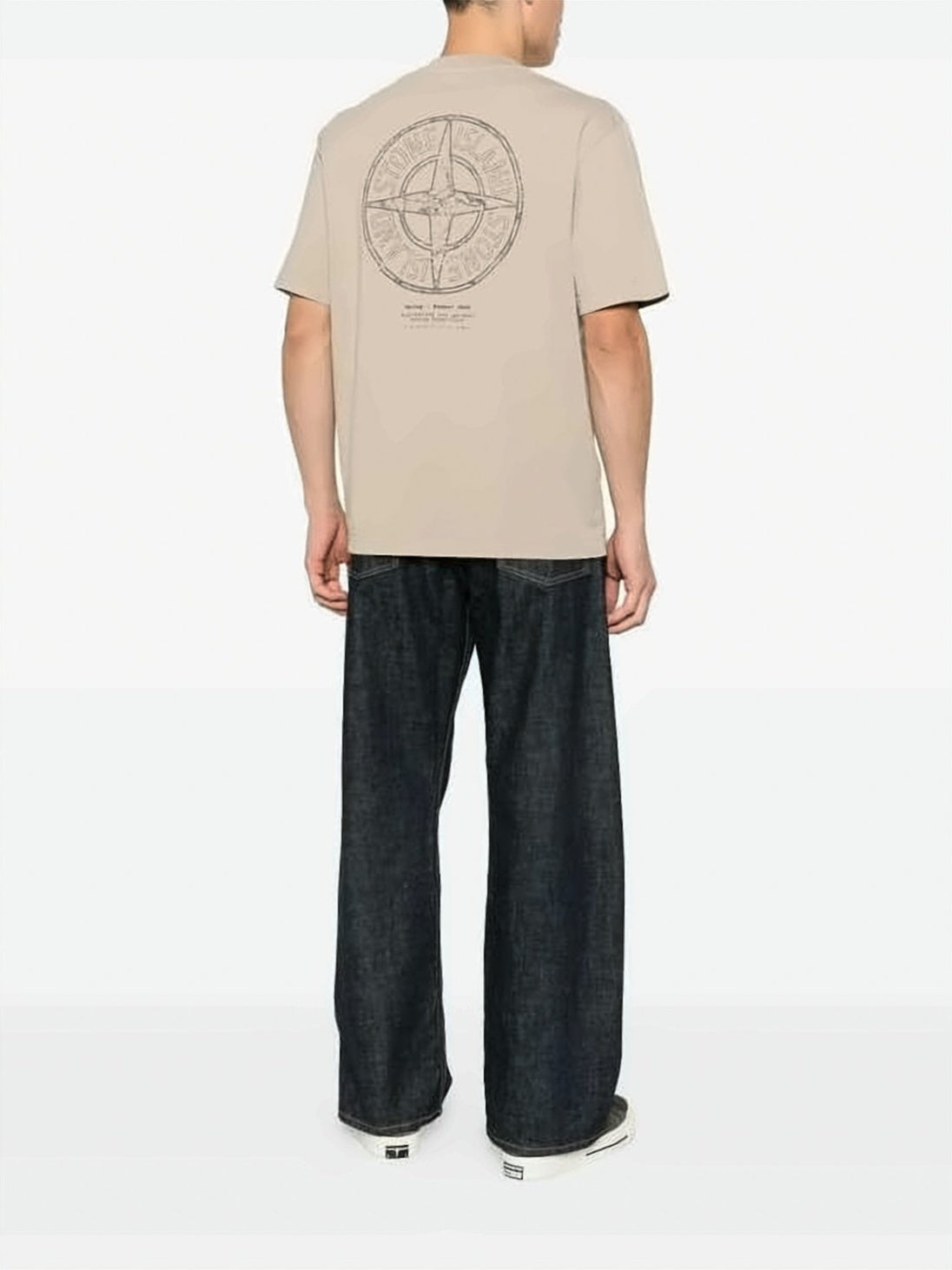 Short-Sleeve Stone Island T-Shirt with Compass Graphic