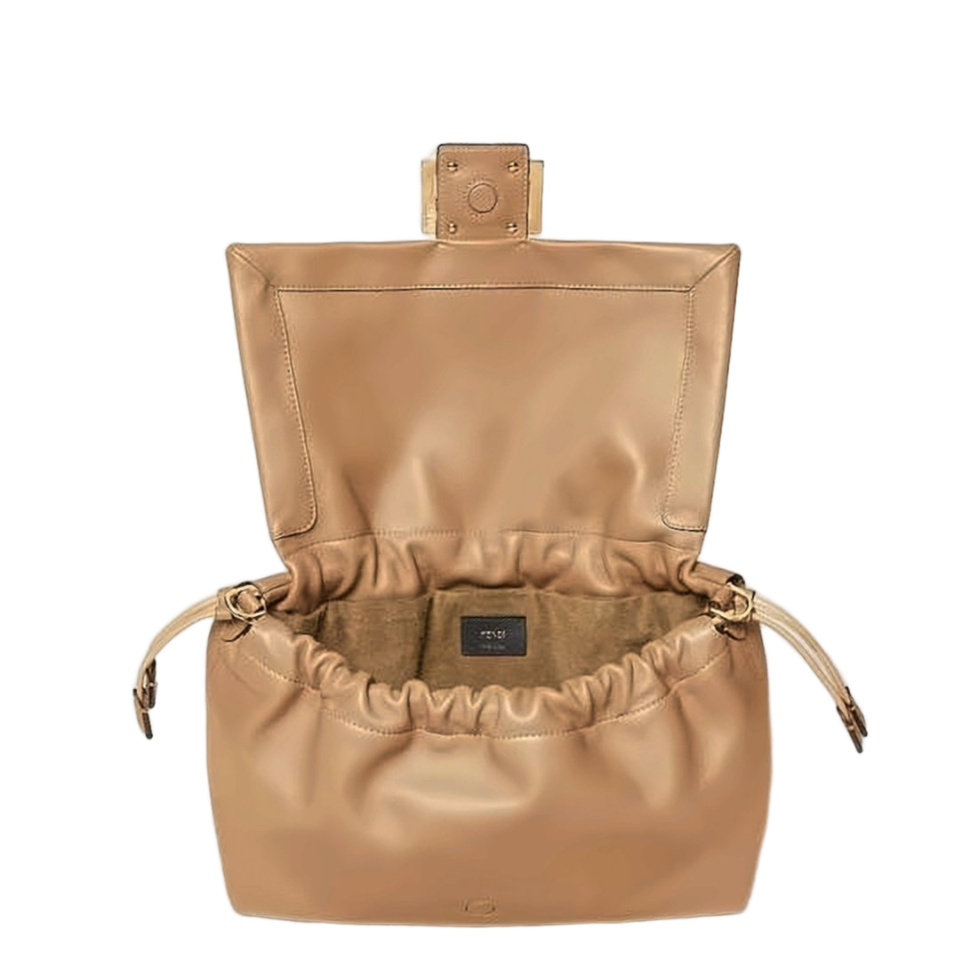 Soft Leather Shoulder Bag with Gathered Top