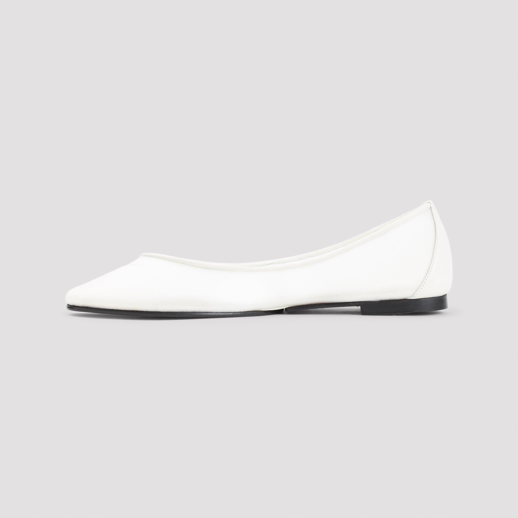White Leather Ballerinas
