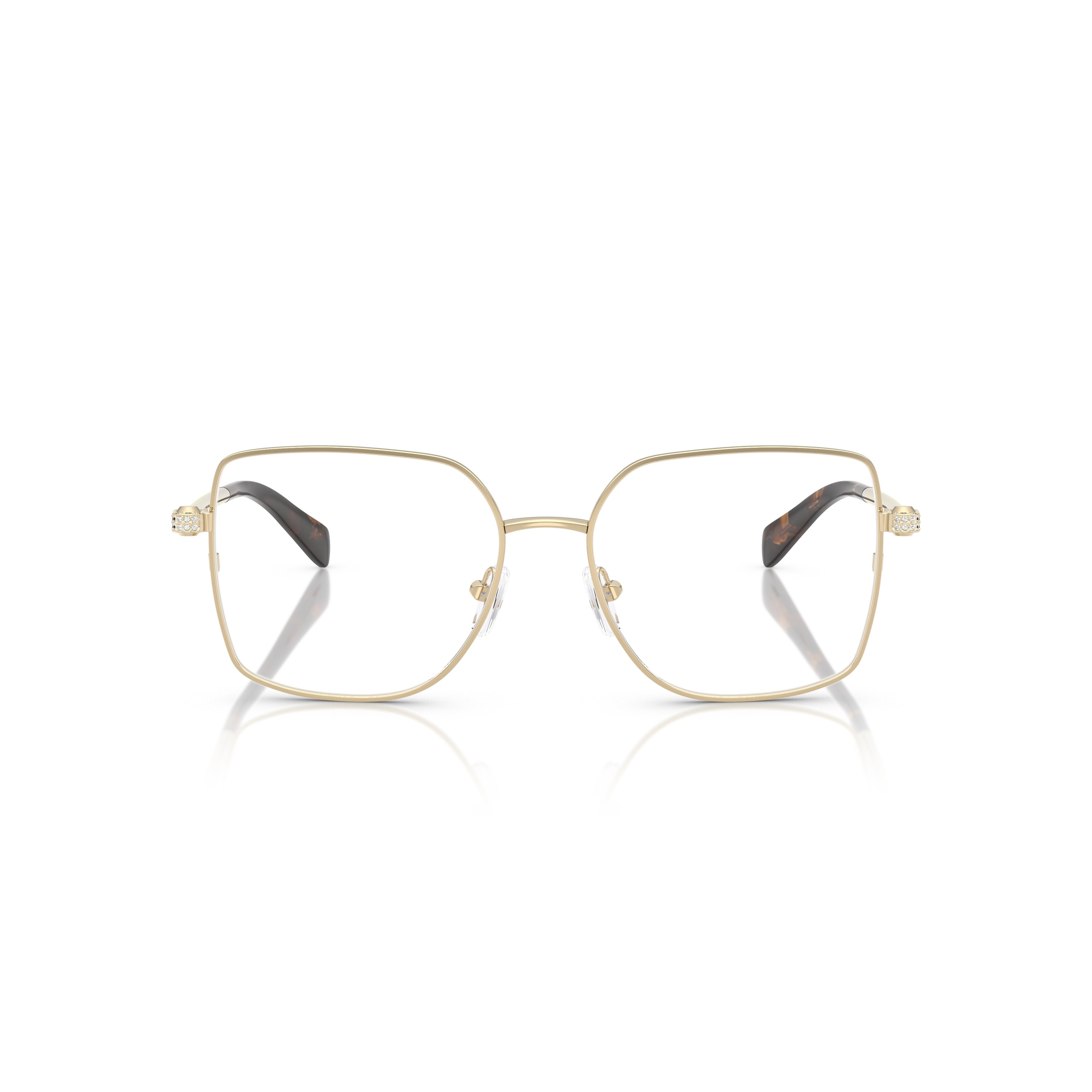 0mk3091b Square Metal Gold Finish Eyeglasses with Tortoiseshell Tips