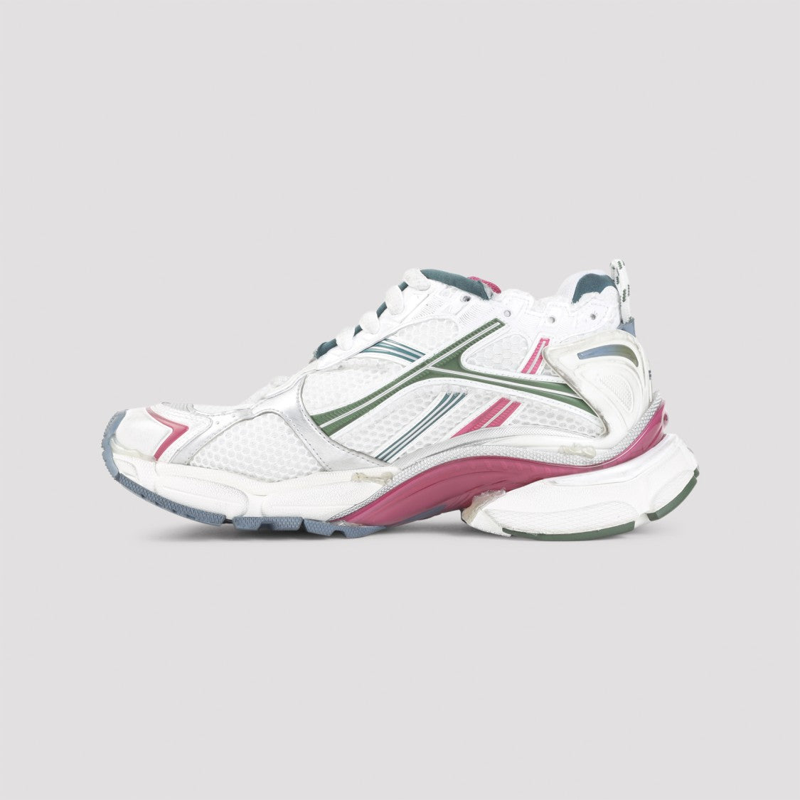 Wielokolorowe sneakersy-biegówki sznurowane