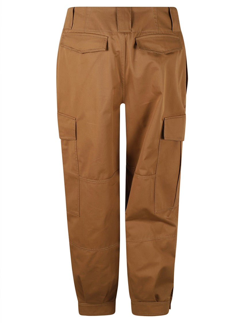 Relaxed Fit Brown Trousers With Cargo Pockets