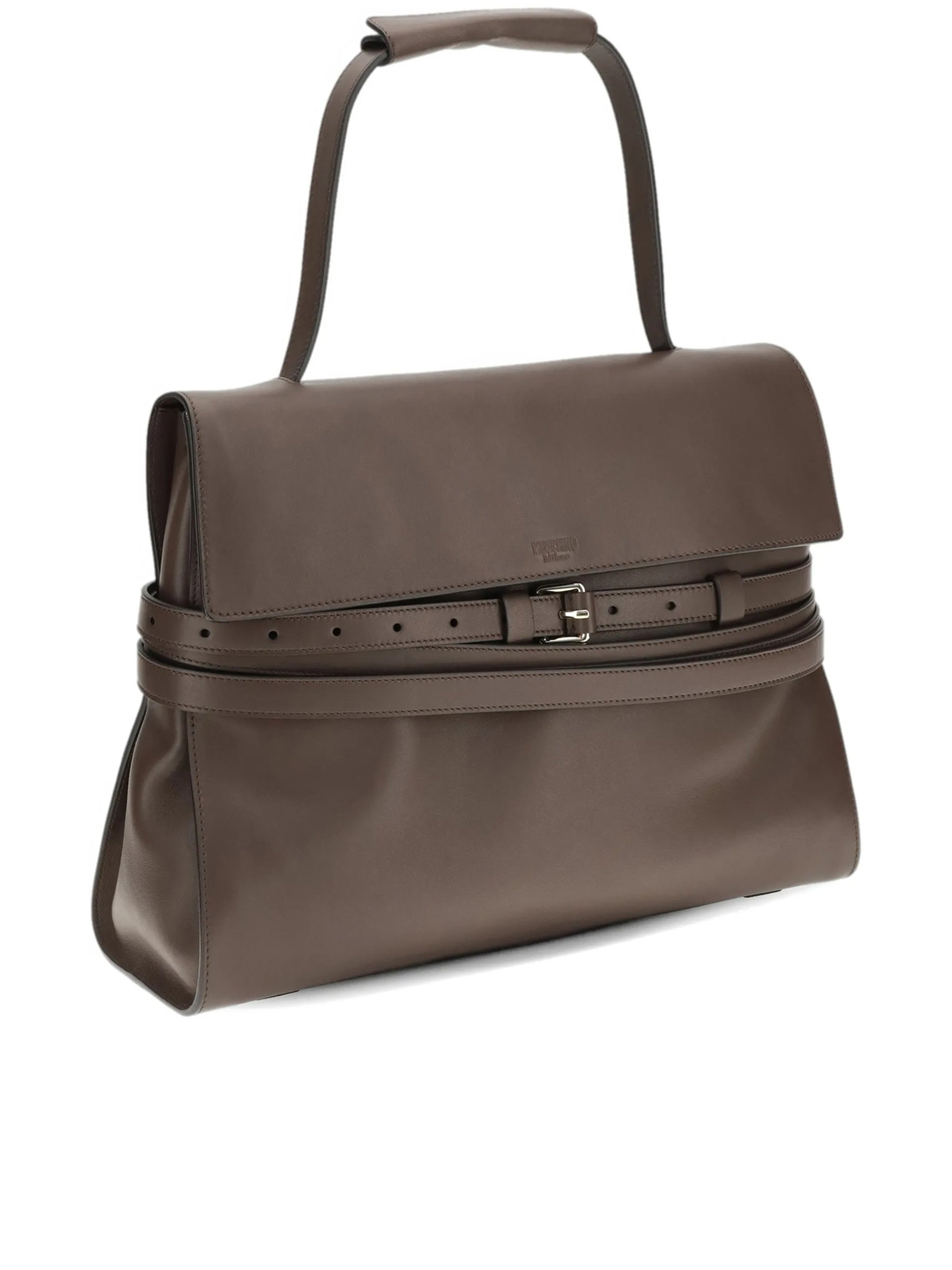 Structured Nappa Leather Handbag With Padded Handle