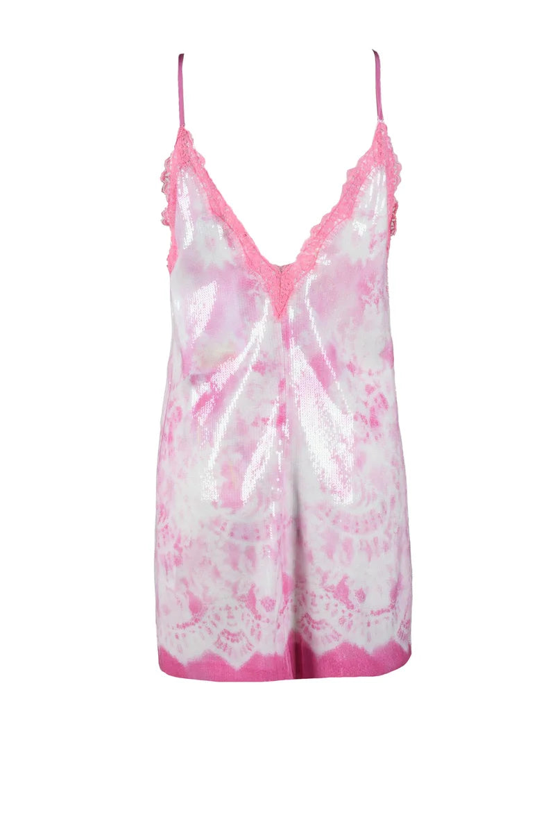 Sequin Sheath Dress - Pink