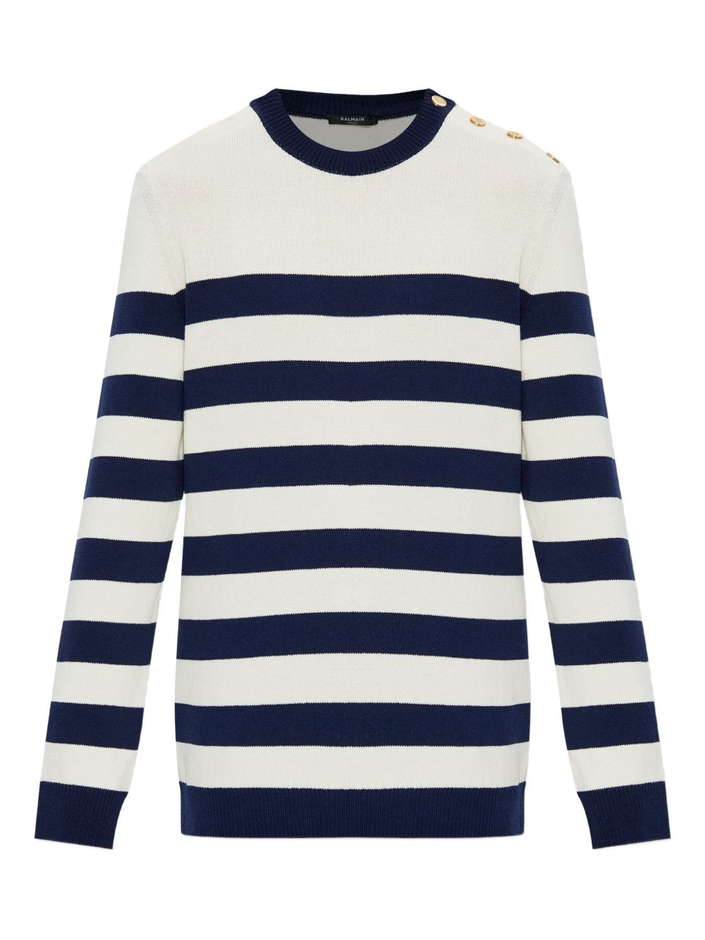 Striped Navy and White Knit Sweatshirt
