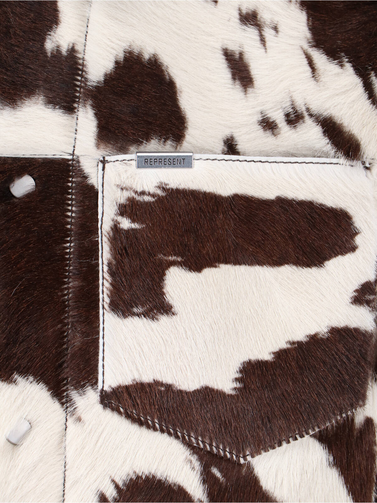 Multicolor Cow Print Leather Jacket