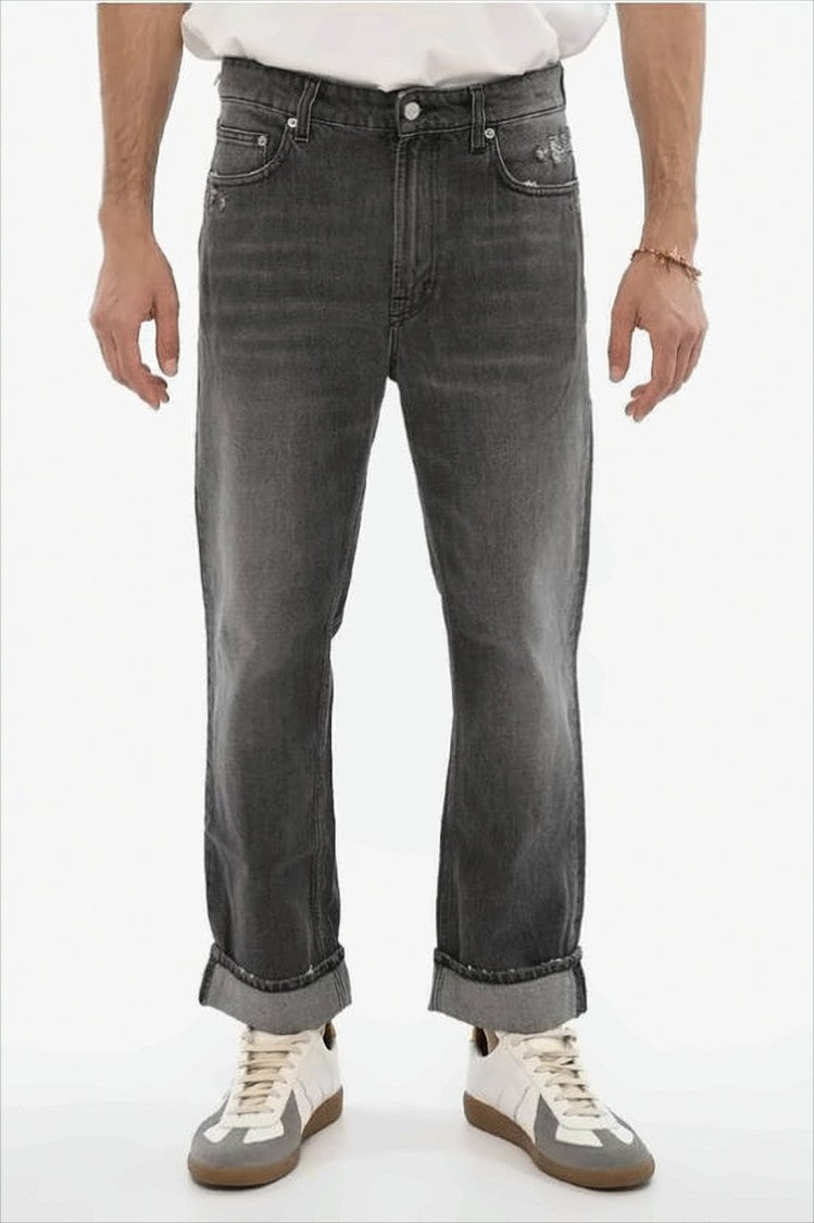 Relaxed Fit Straight Leg Denim Pants