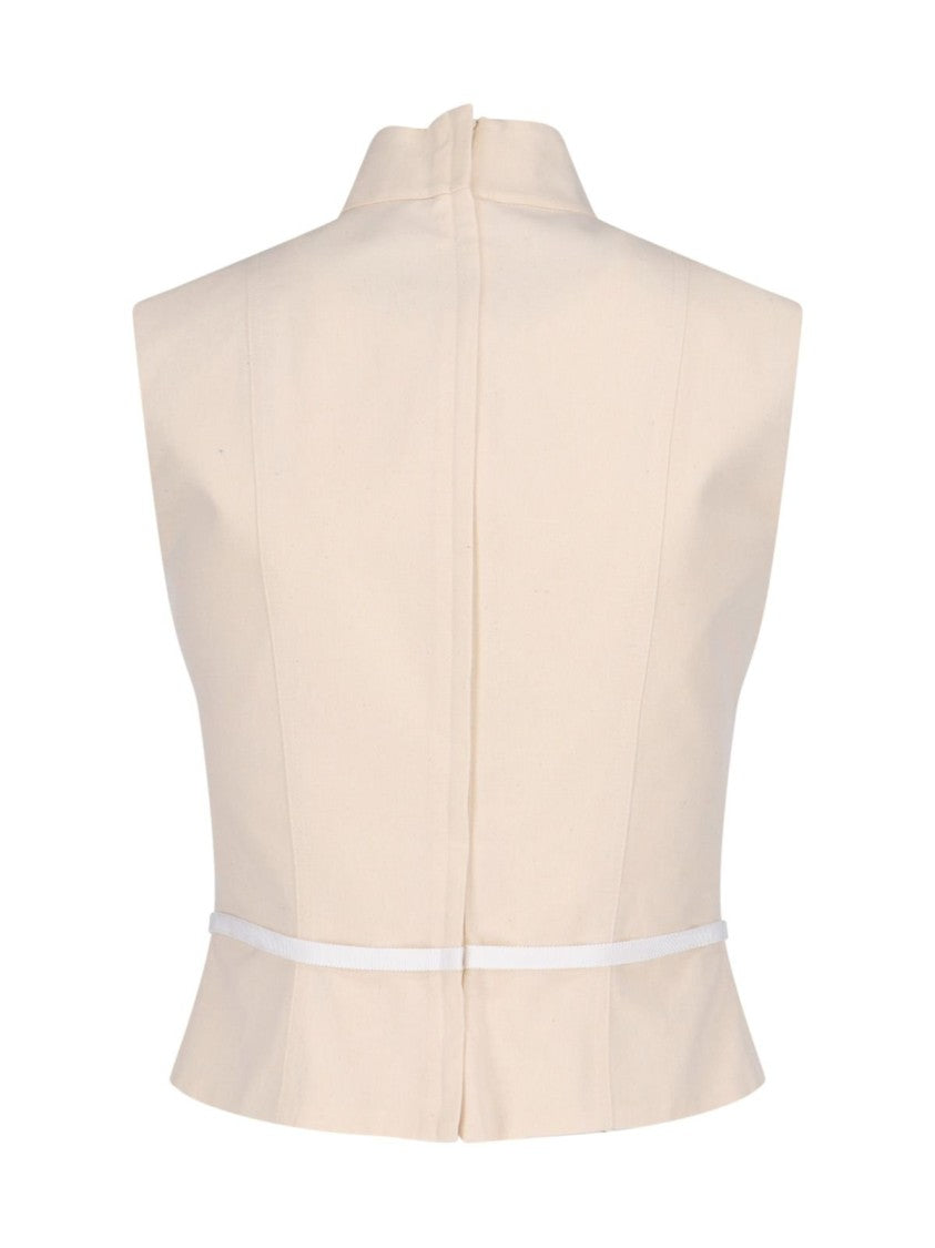 Cotton Gabardine Top – Cream