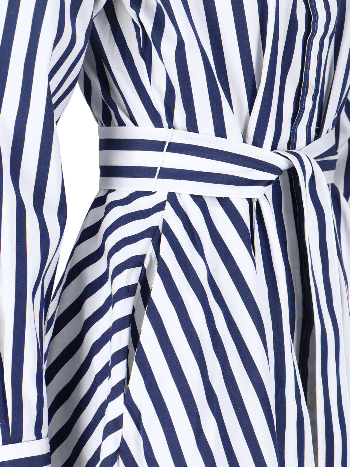 Blue Vertical Stripe Shirt Dress