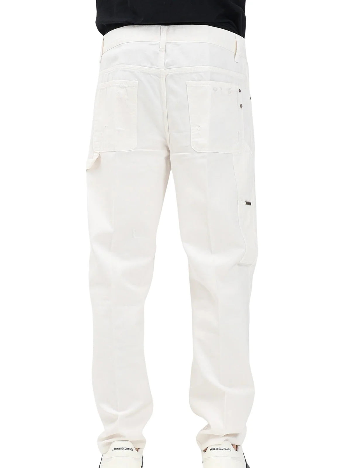 White Cotton Cargo Jeans