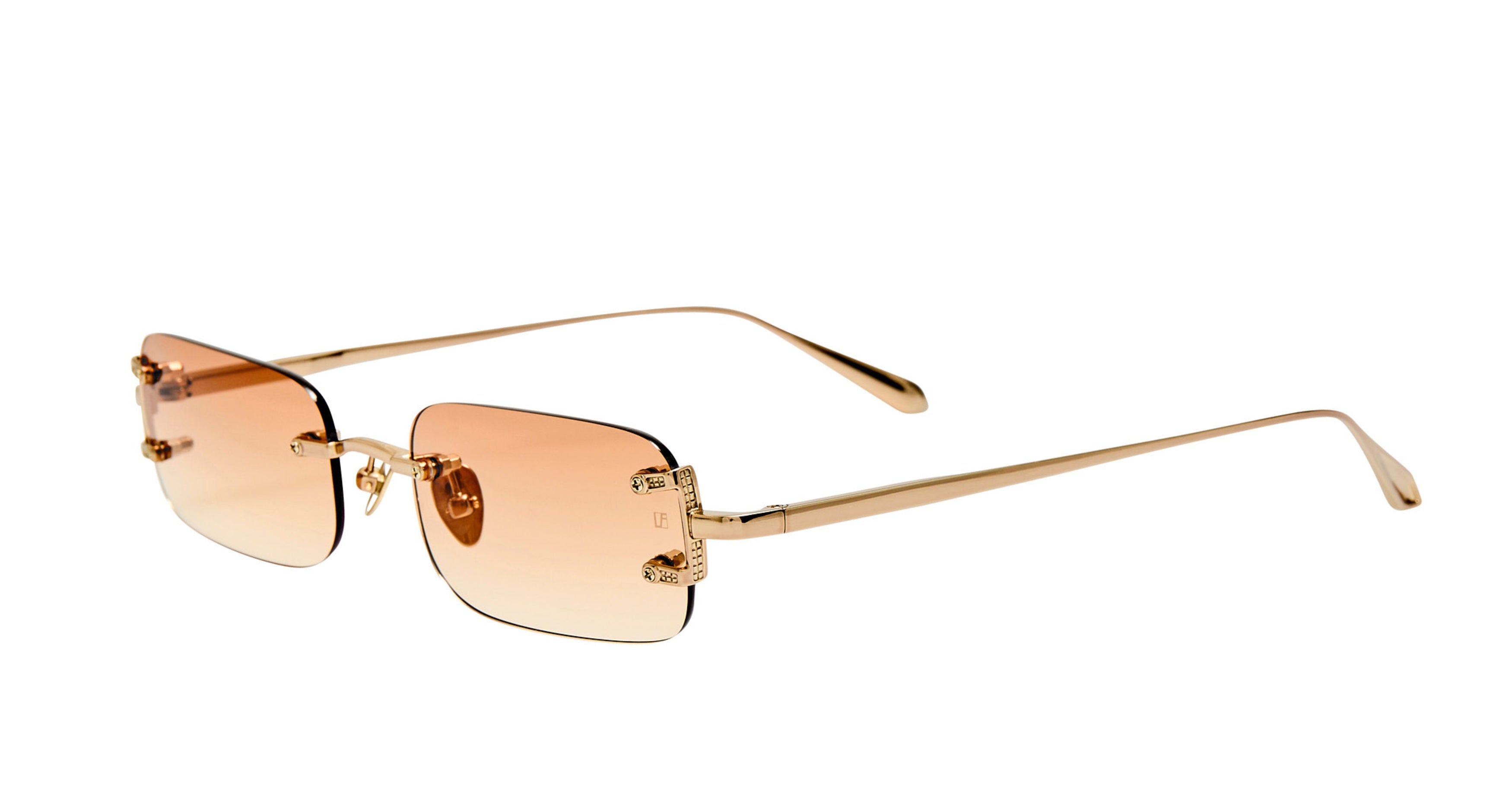Lfl Rimless Square Sunglasses with Gradient Amber Tint