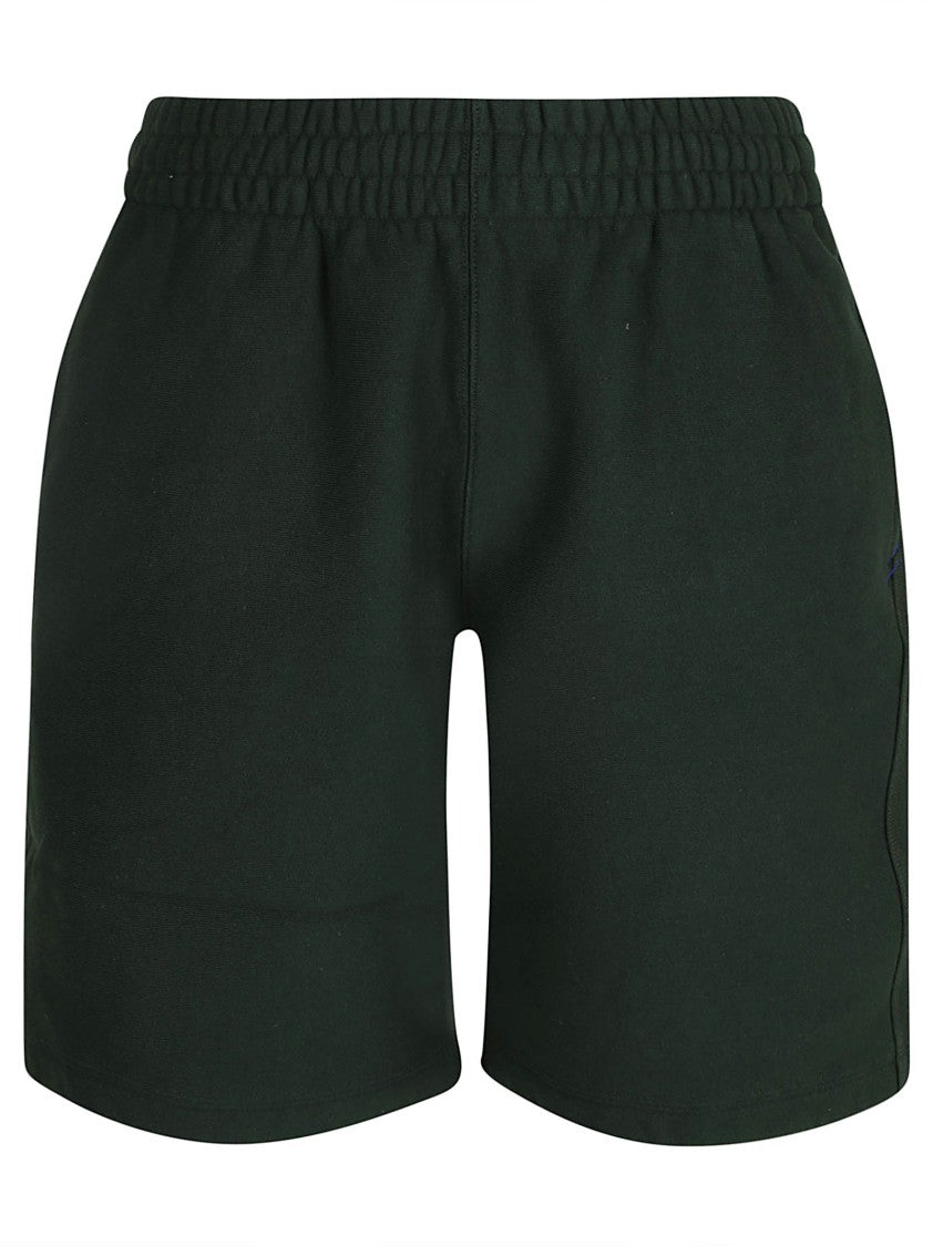 Relaxed-Fit Green Shorts With Elastic Waistband