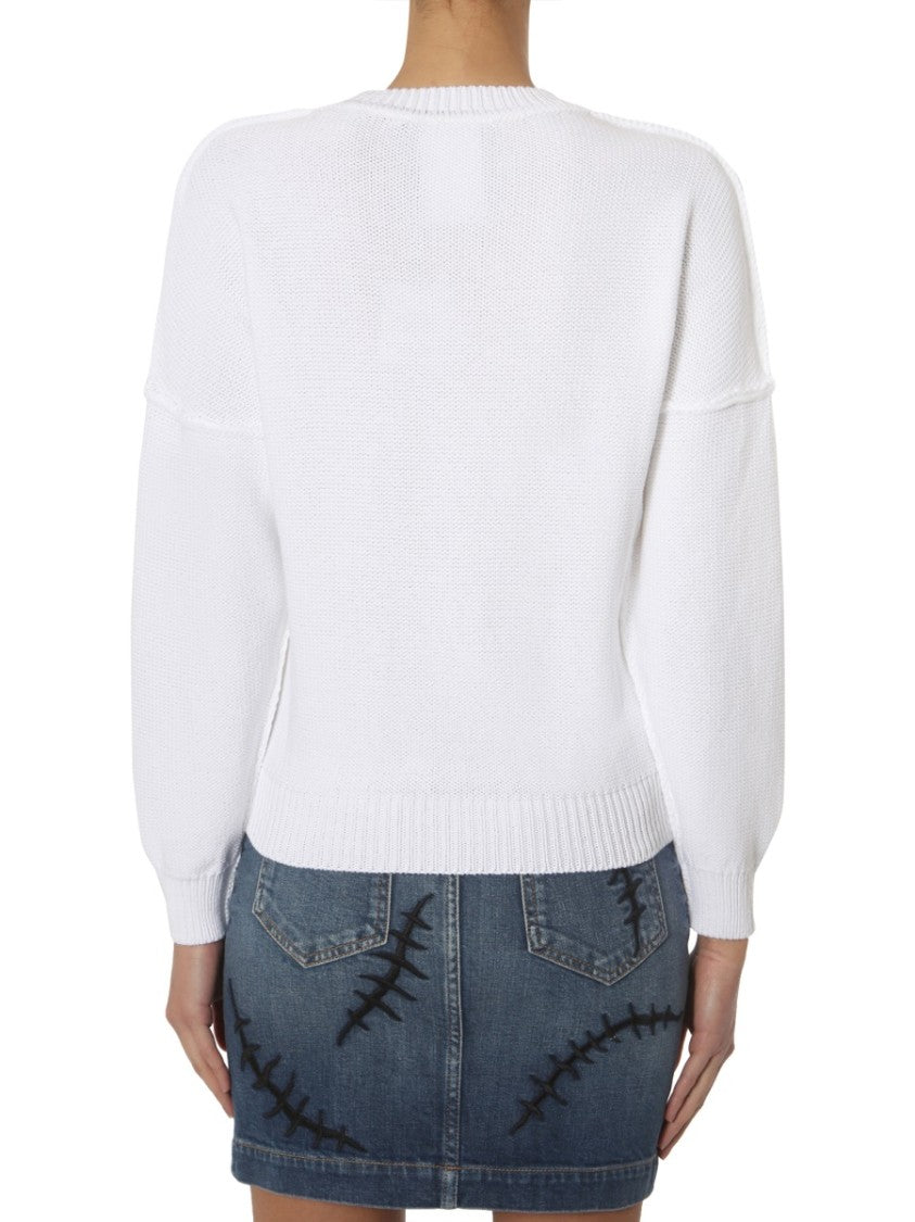 Graphic Face Round Neck Sweater