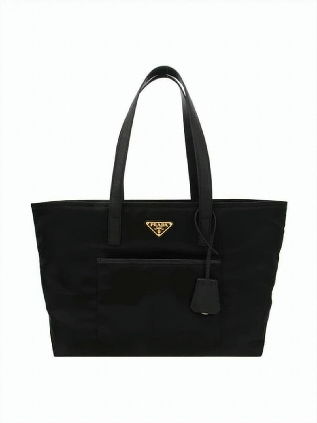 Rectangular Shoulder Bag with Triangular Logo Plaque