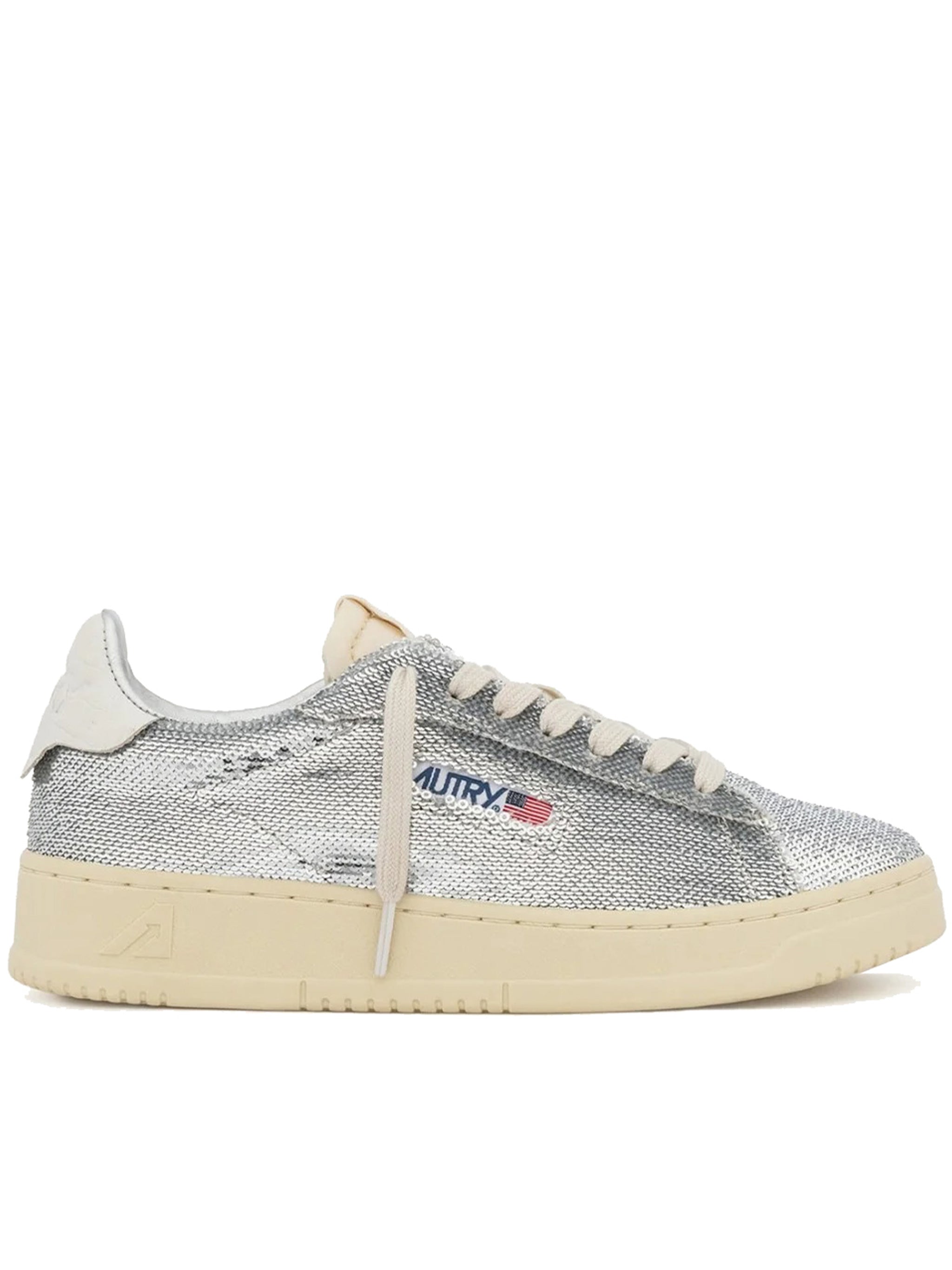 Silver Dallas Low Sequin Sneakers