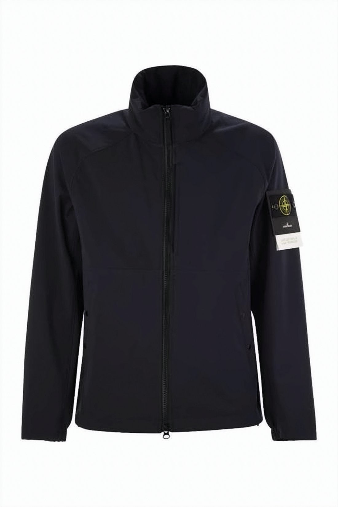 Minimalist Black Casual Jacket with High Collar
