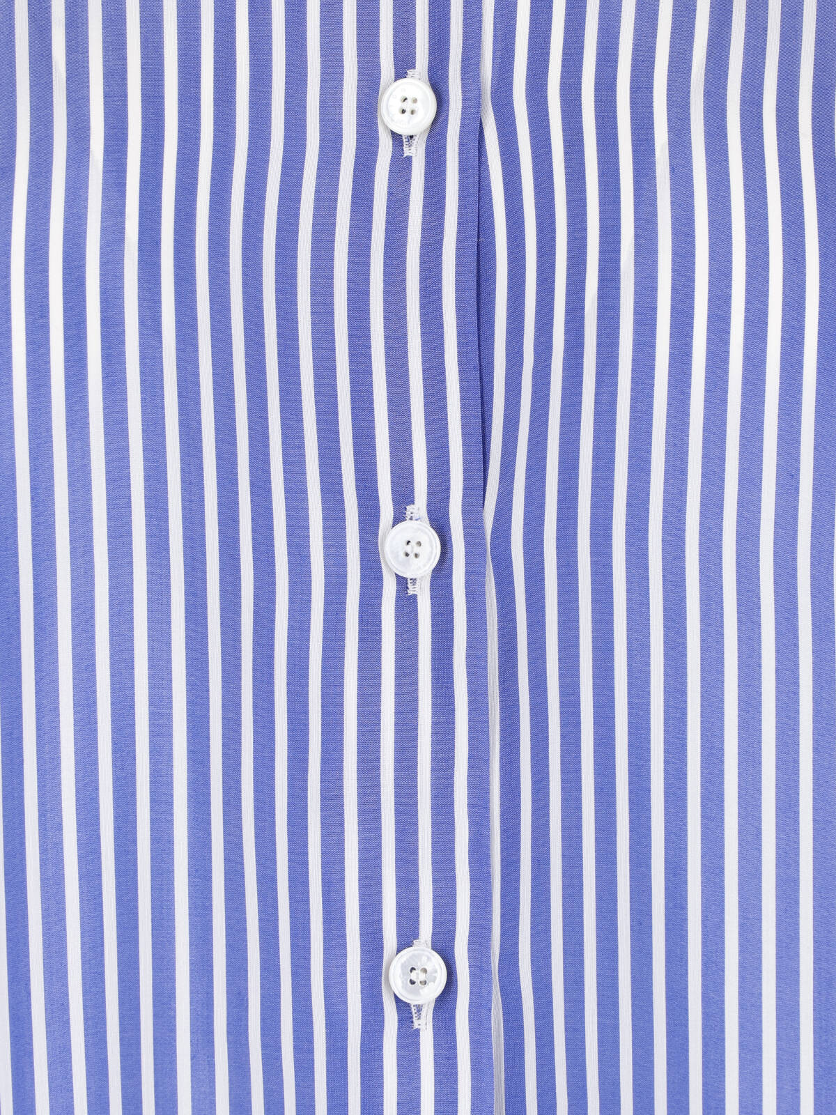 Blue Silk Striped Classic Collar Shirt