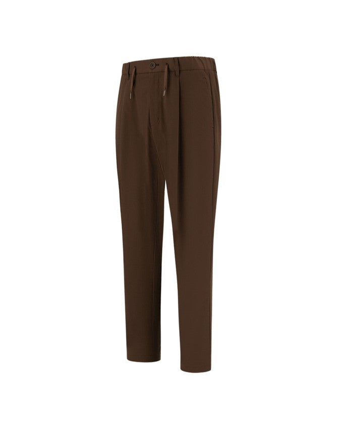 Brown Trousers With Elastic Waistband
