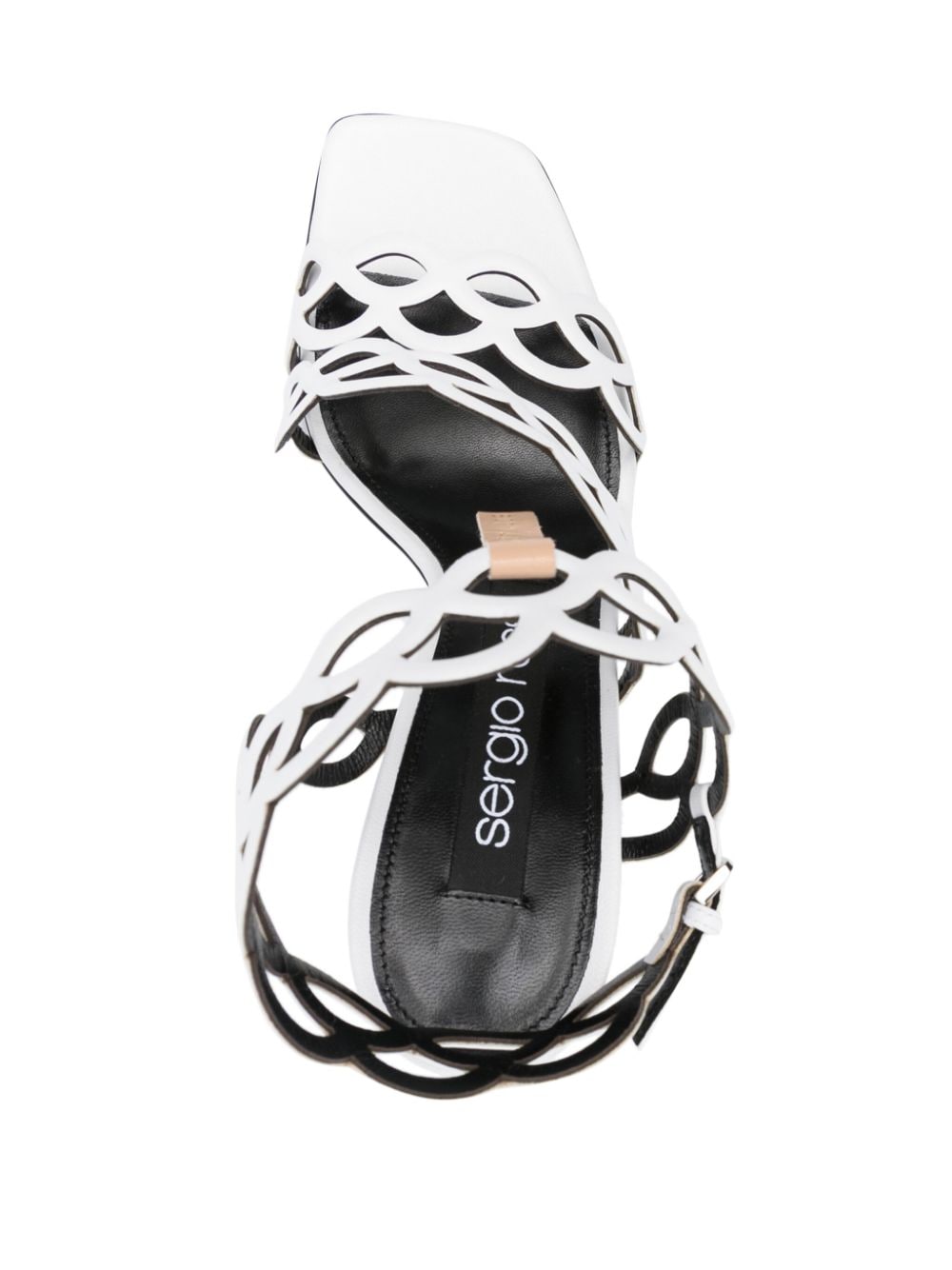 Spiral Design White Calf Leather Sandals
