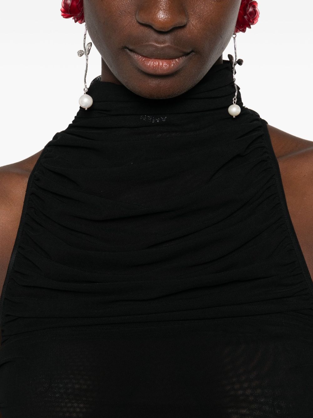 Long Semi-Sheer Mesh Dress