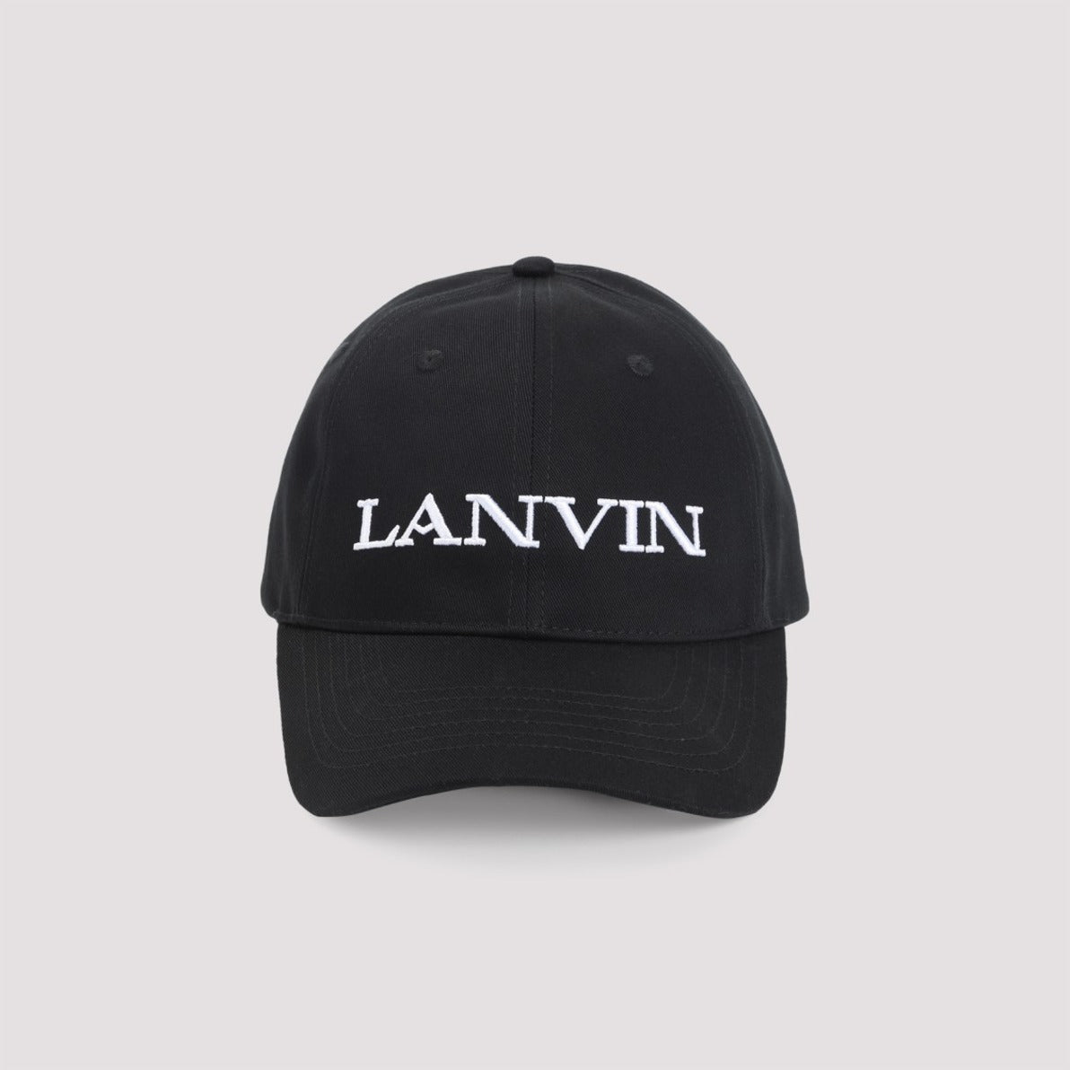 Structured Black Cotton Cap With Embroidered Logo