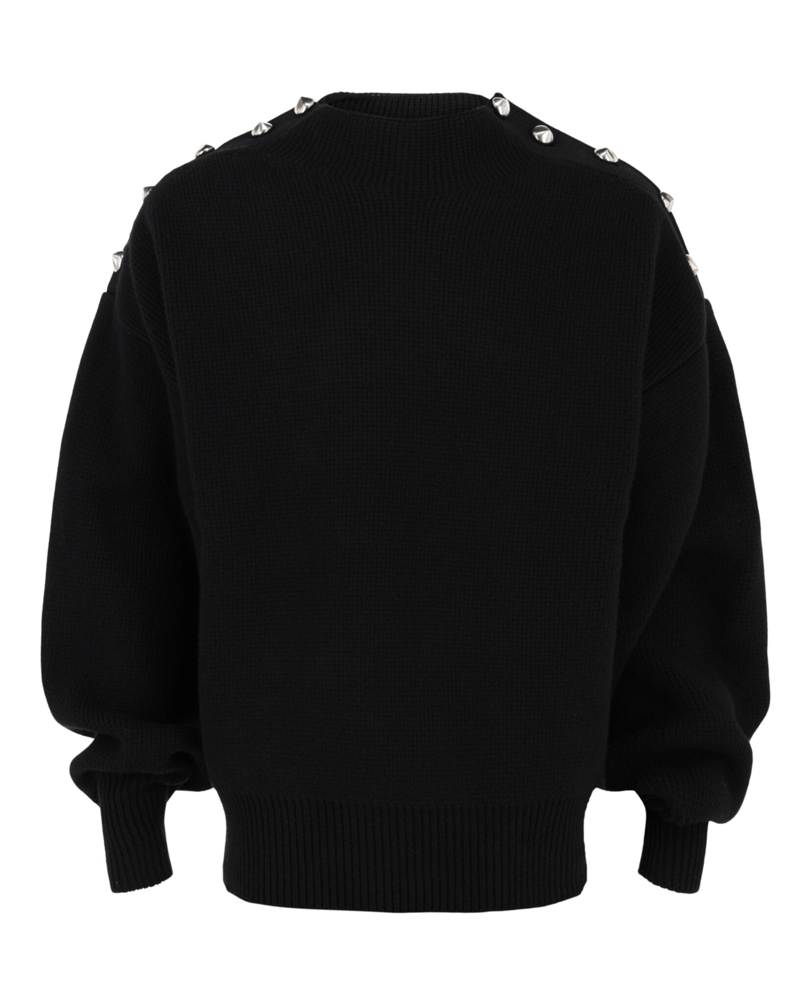 Cable-Knit Metal Button Sweater