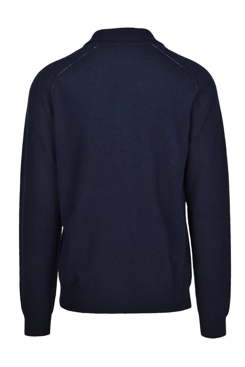 Knit Polo Wool/Cashmere - Blue