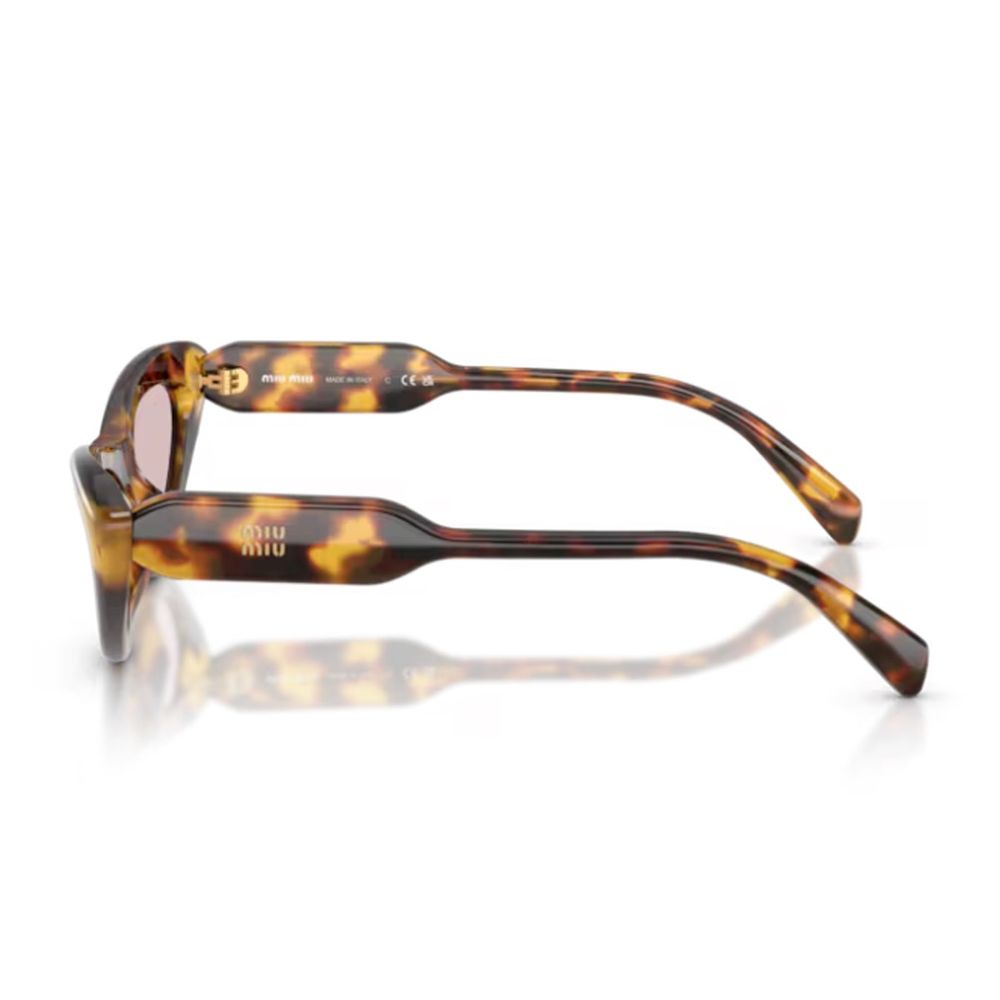 Cat-Eye Sunglasses with Vertical Logo in Honey Havana