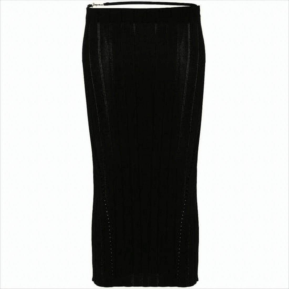 Midi Skirt With Fitted Silhouette And Vertical Ribbing