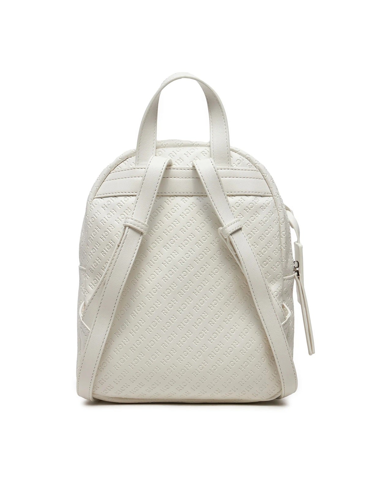 Textured Monochromatic Backpack with Embossed Pattern