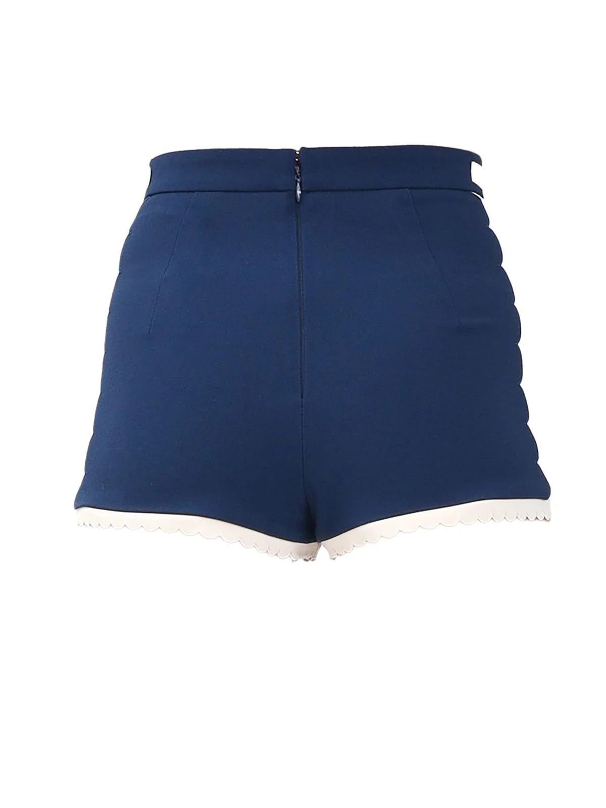 Blue Polyester Elastane Women Shorts