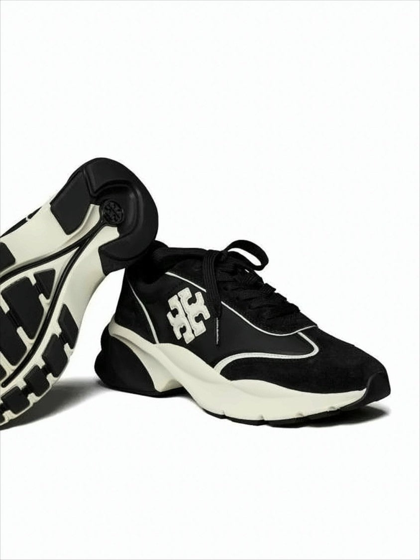 Suede and Nylon Sneakers
