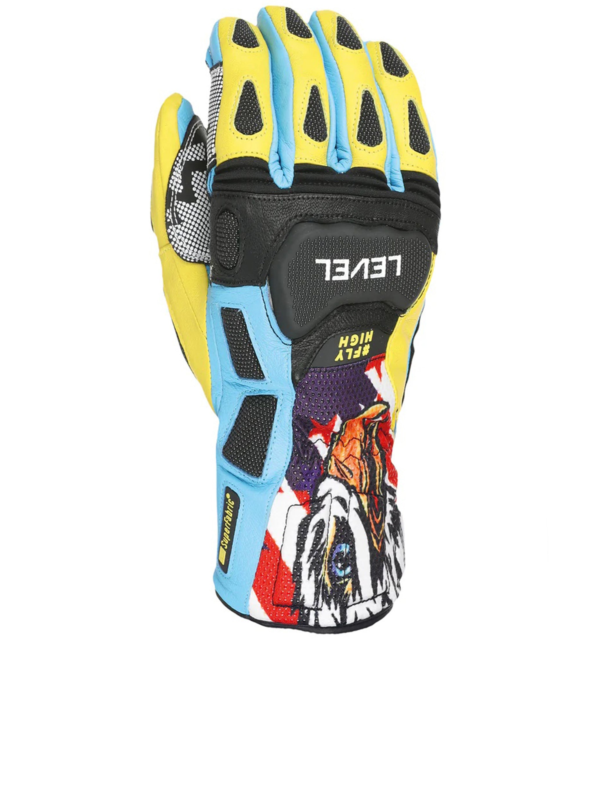 Yellow Guanto SQ Graphic Print Gloves