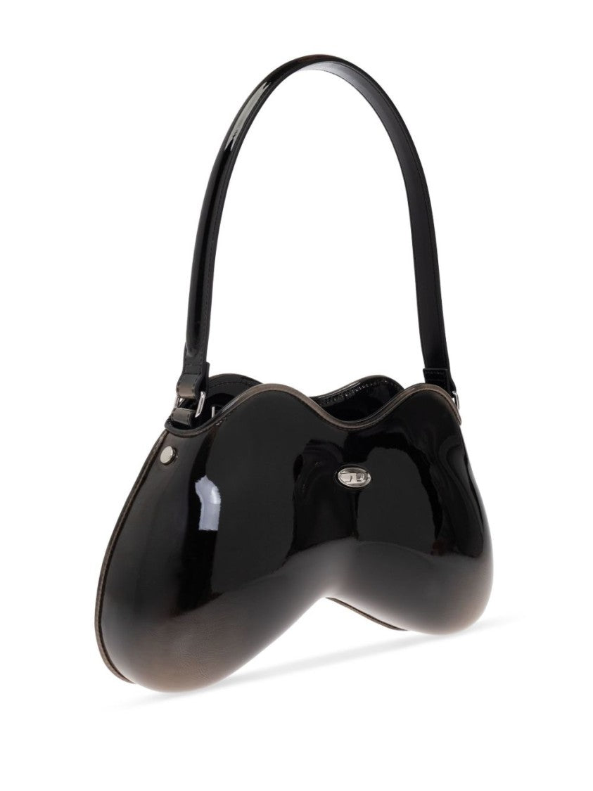 Sculptural Red Polyurethane Shoulder Bag
