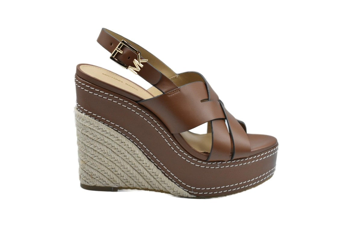 Laced Wedge Shoes With Woven Jute Base